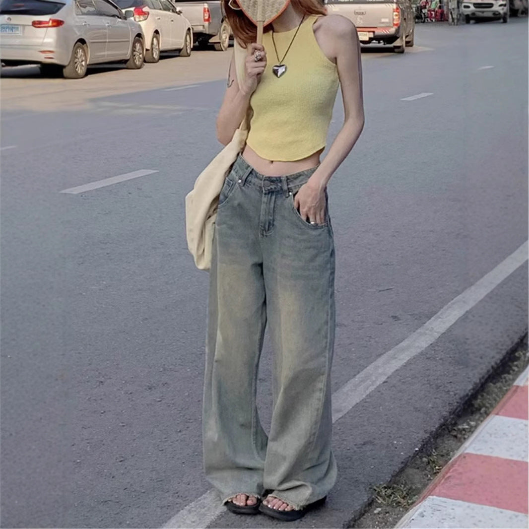 Women jeans high waist women retro loose