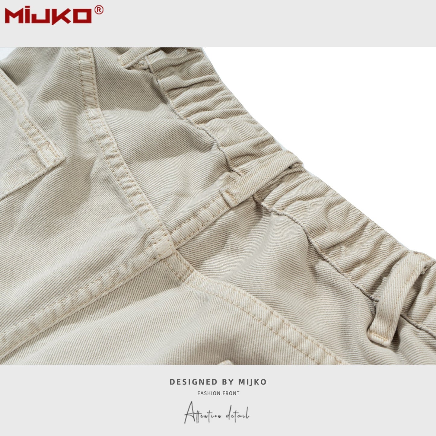 MIJKO Mens Vintage Pants Stretch Waist Straight Jeans