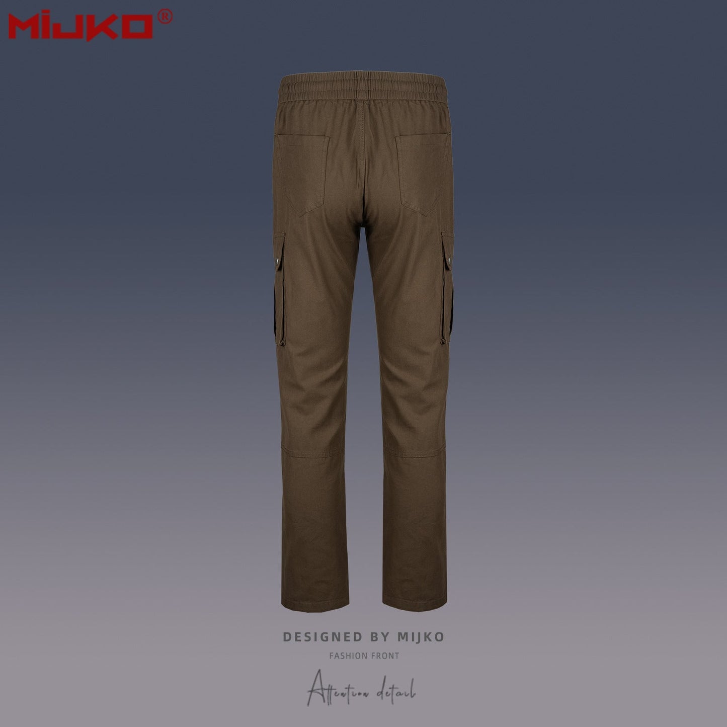 MIJKO Mens Vintage Pants zip-down Optional Wide-footed Slacks