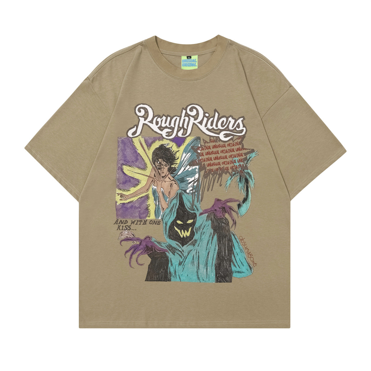 Unisex T-shirts Summer Men's and Women's Street Color Painting Loose Short Sleeve T-Shirt