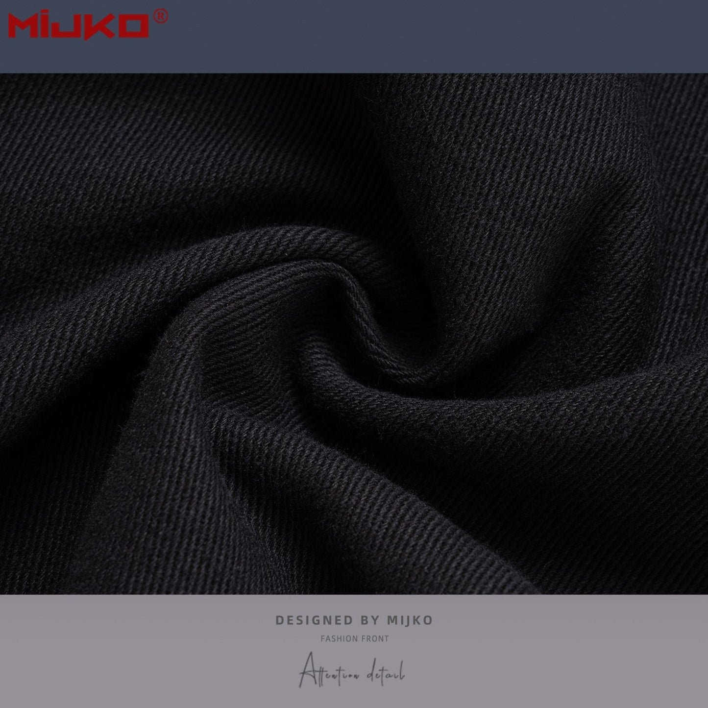 MIJKO Mens Vintage Pants Black Denim Casual Pants