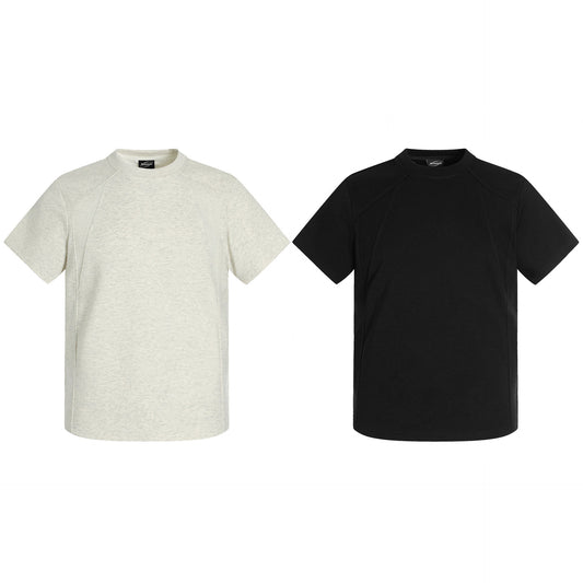 Unisex T-shirts Solid Color Splicing Design Premium Fit Space Cotton T-Shirt