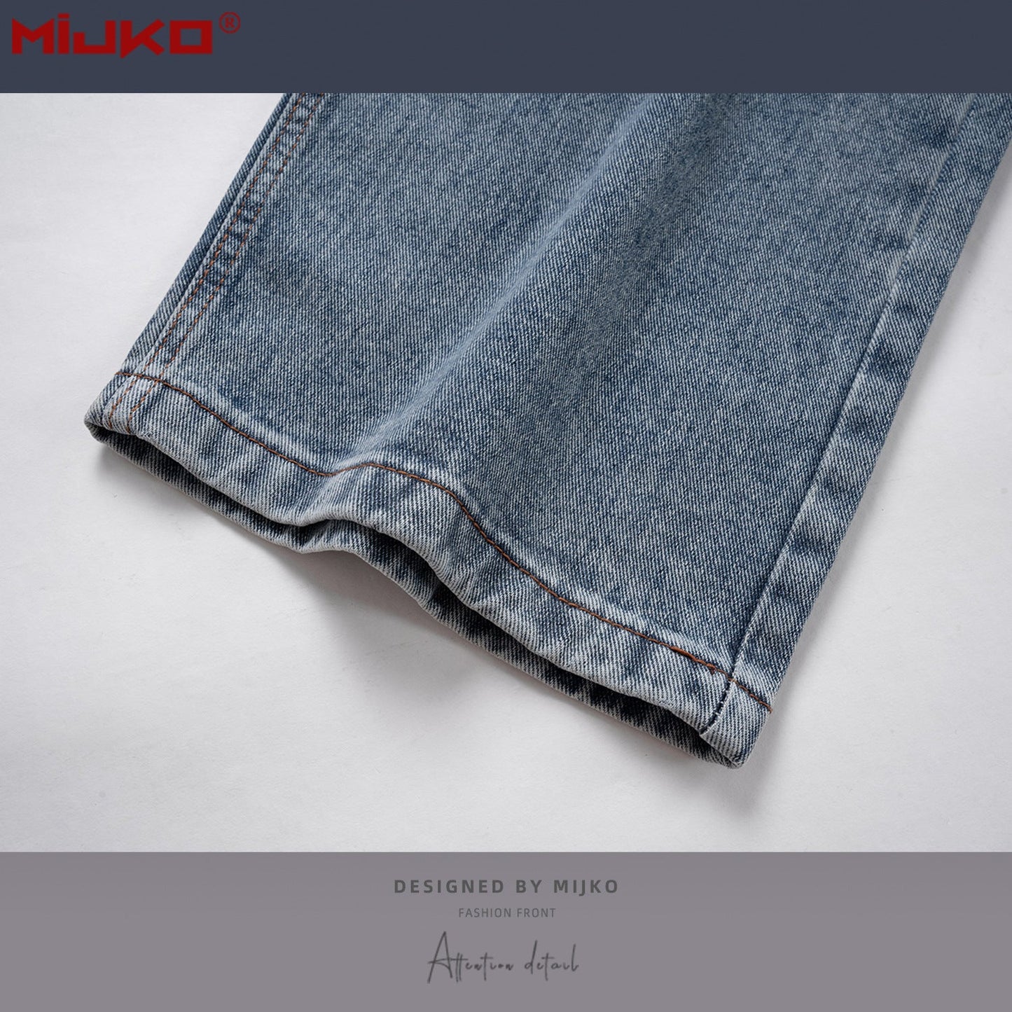 MIJKO Mens Vintage Pants Washed Old Unisex Jeans