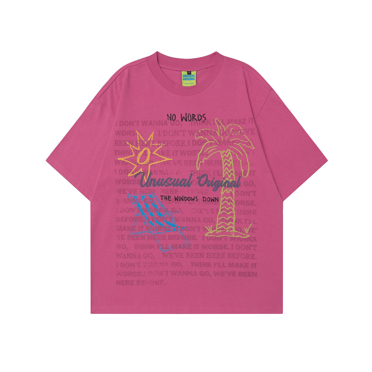 Unisex T-shirts Summer Hand-drawn Comic Men's Loose Crew Neck Short Sleeve T-Shirt