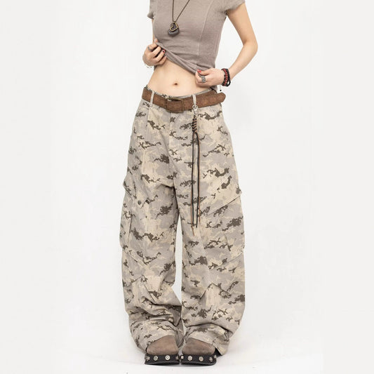 Women jeans retro camouflage women