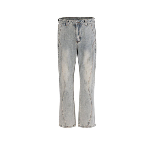 MIJKO Men's Vintage Pants MIJKO Spliced trousers Men's trendy jeans
