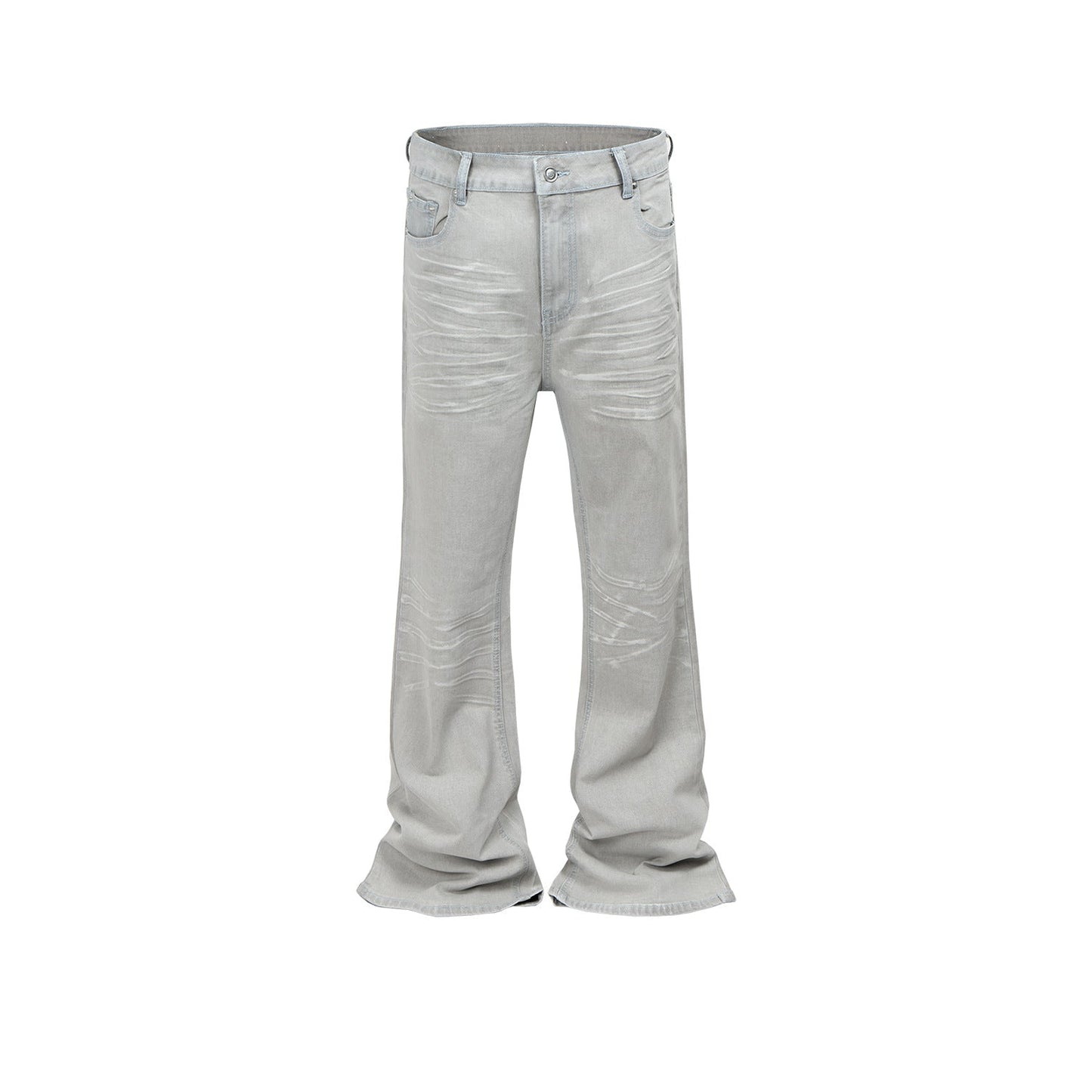 MIJKO Mens Vintage Pants MIJKO wide-footed trousers slightly pulled jeans