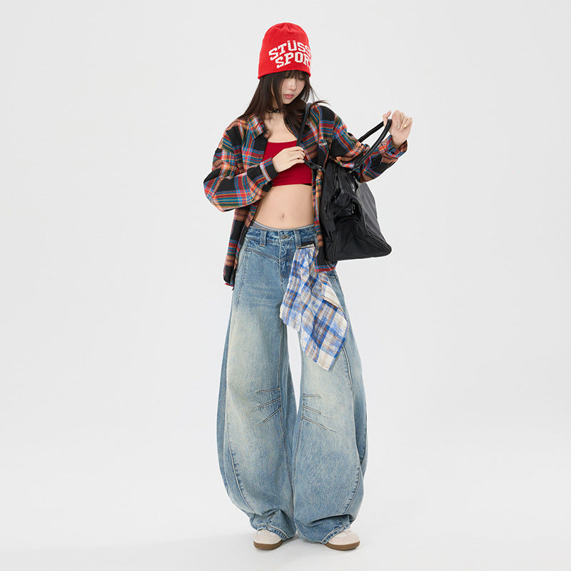 Women's jeans [send pendant] women's square scarf scimitar tooling