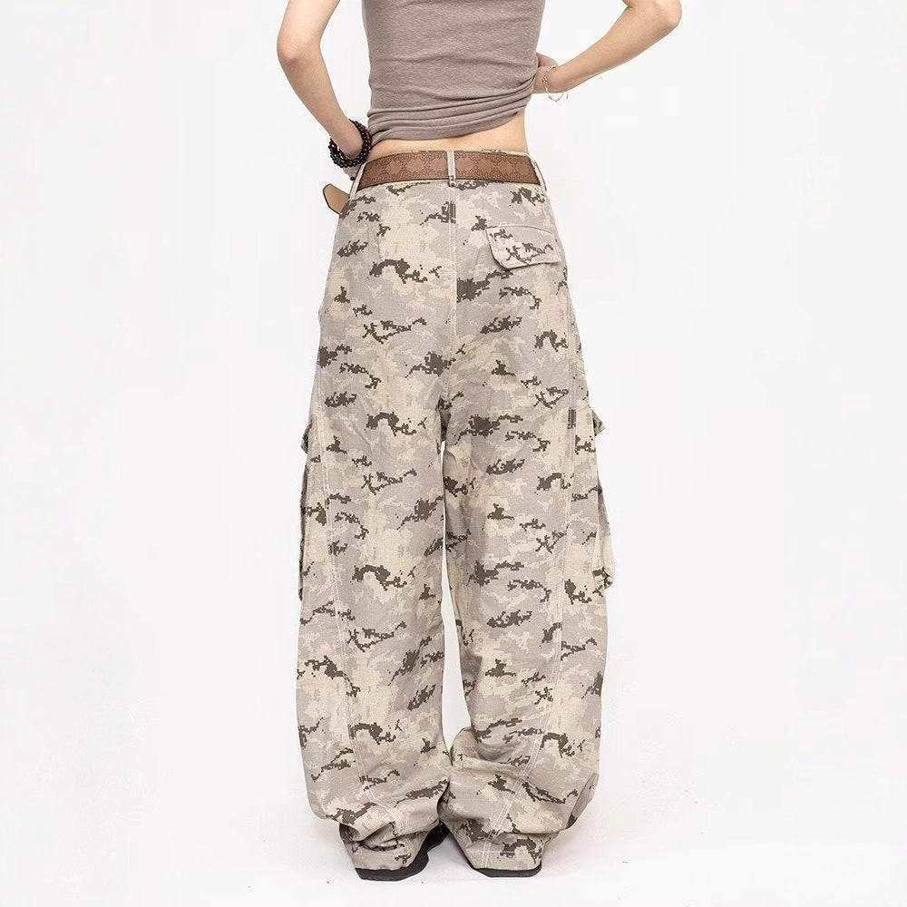 Women jeans retro camouflage women