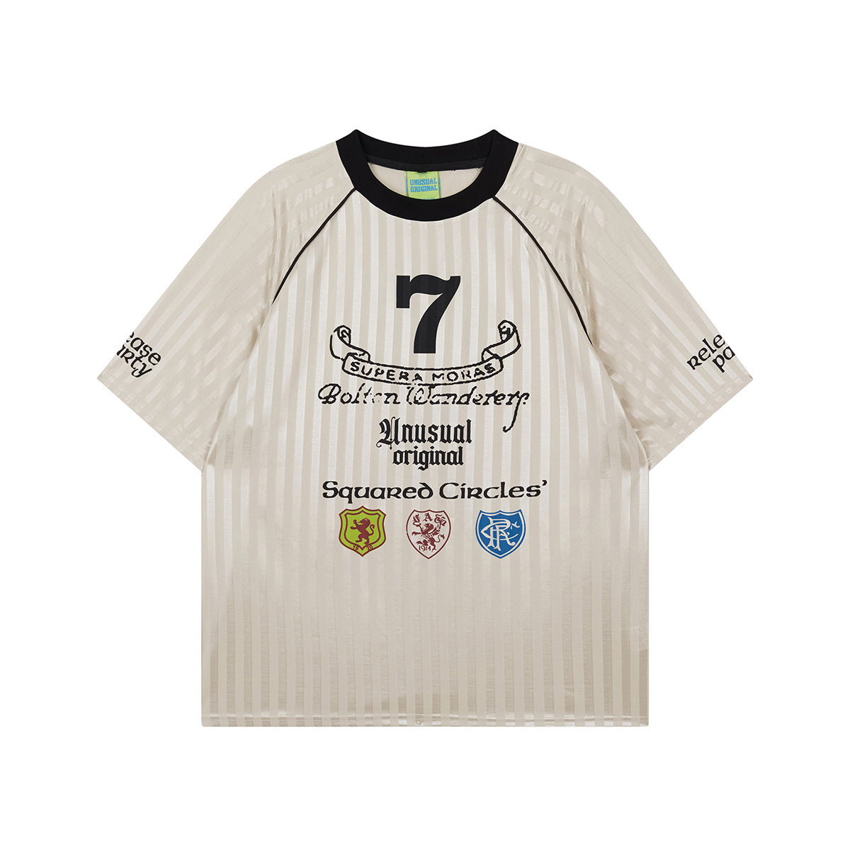 Unisex T-shirts Summer Football Striped Men's Loose Short Sleeve T-Shirt