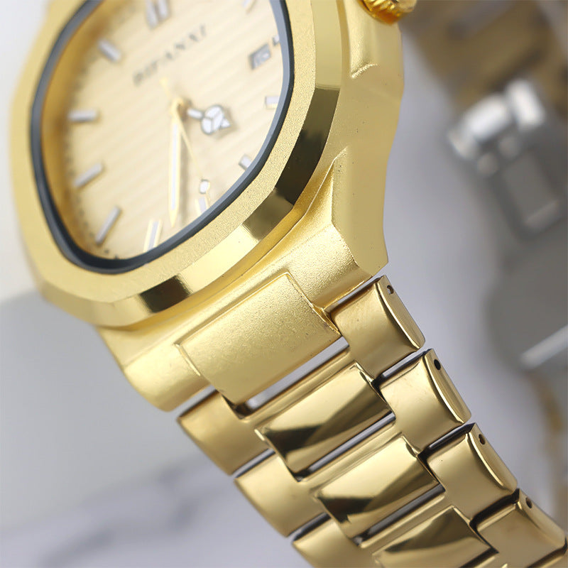 Men's Watches Steel Strap Quartz Watch Waterproof Butterfly Buckle Alloy Watch Watch