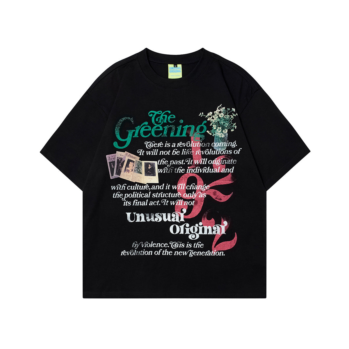 Unisex T-shirts Summer Magazine Men's Loose Short Sleeve T-Shirt