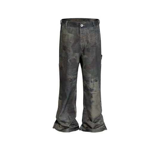 MIJKO Men's Vintage Pants MIJKO Men's Women's Camouflage Wide-footed Trousers