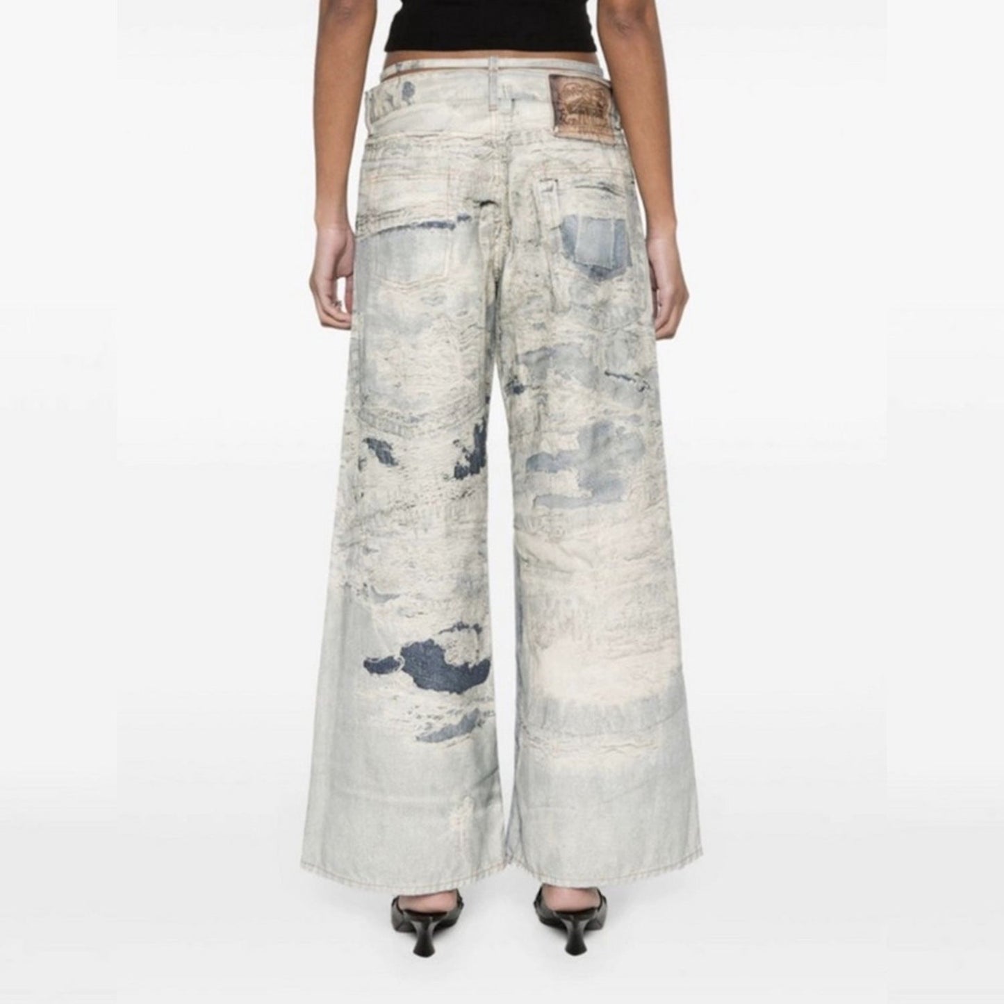 MIJKO Men Vintage Pants MIJKO straight-leg pants make old washed 3D printed jeans