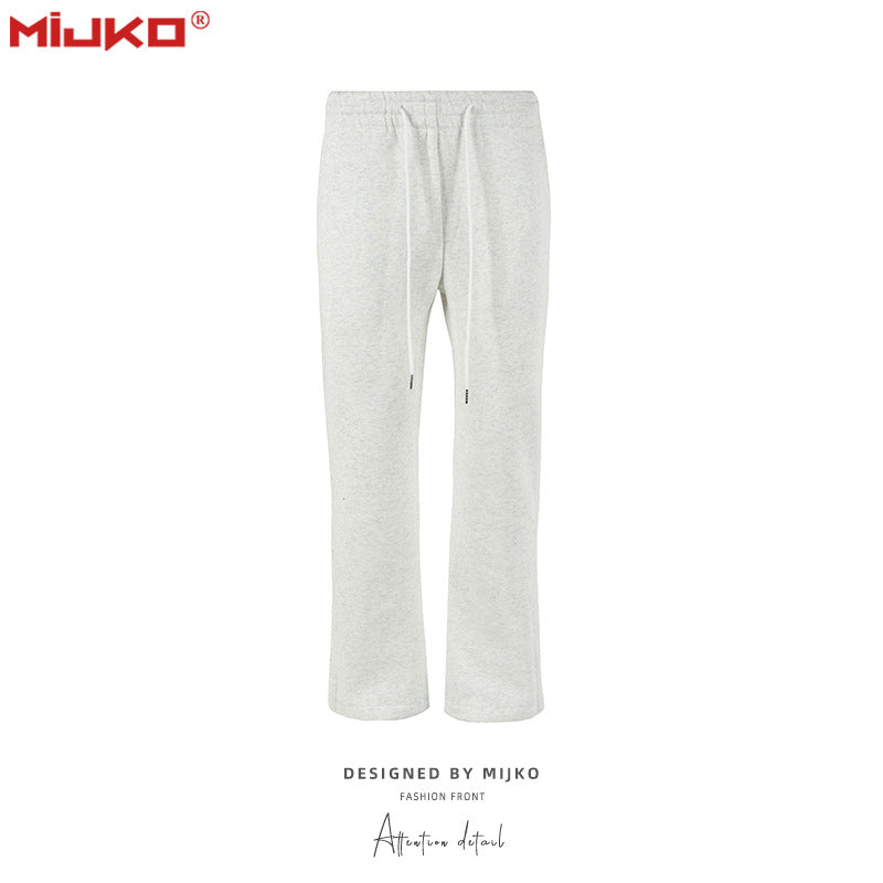 MIJKO Men's Vintage Pants Zip-up Pants Casual Plush Pants