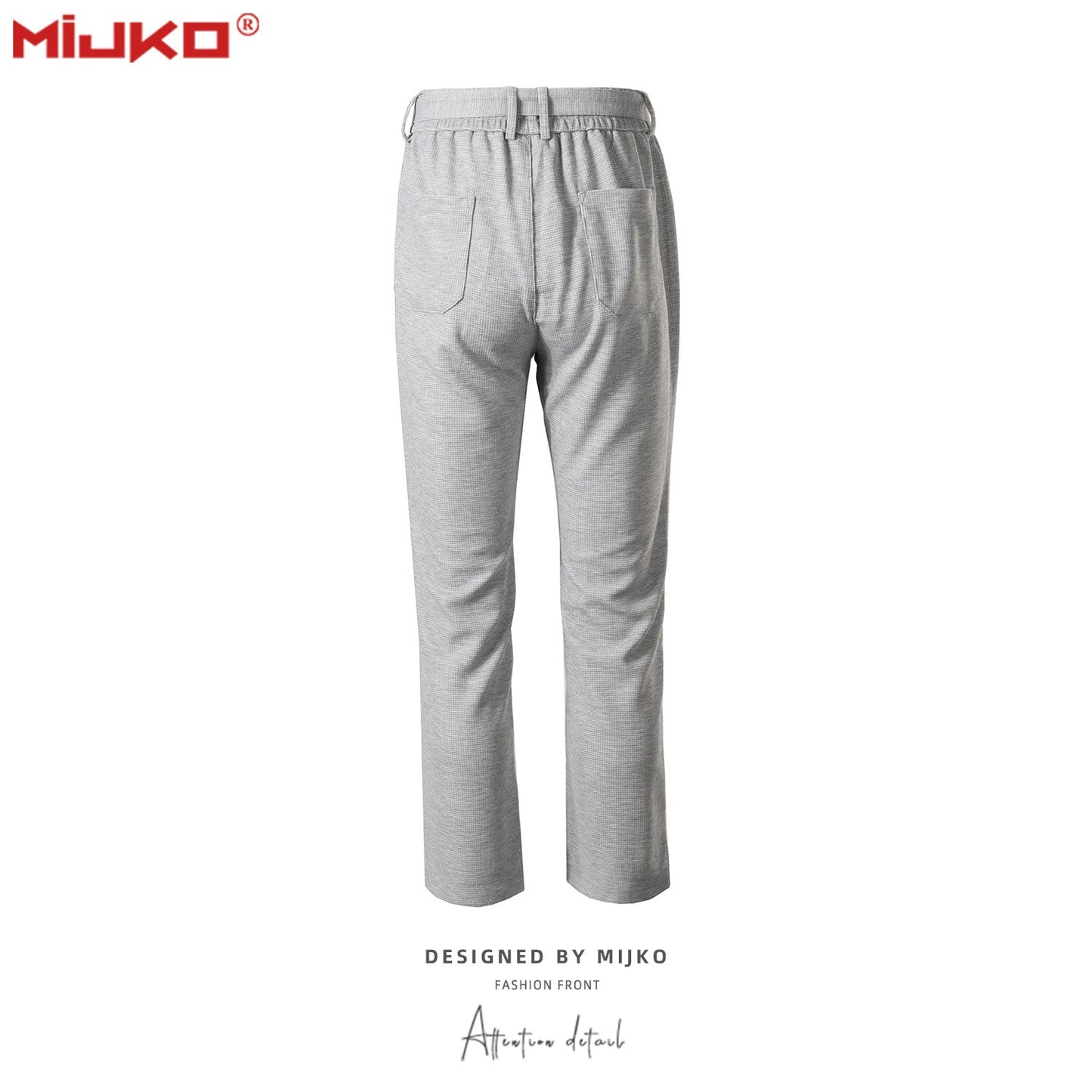 MIJKO Men Vintage Pants Straight Track Pants with Belt