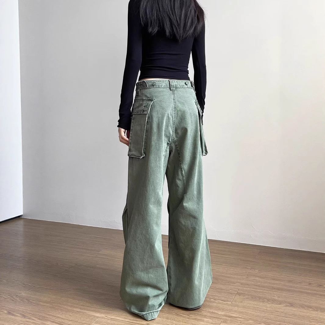 Women's Jeans Retro Women's Spring and Summer Loose Tooling Jeans