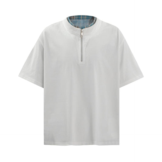 Unisex T-shirts Street Vintage Fake Two-piece Men's Loose Short Sleeve T-Shirt