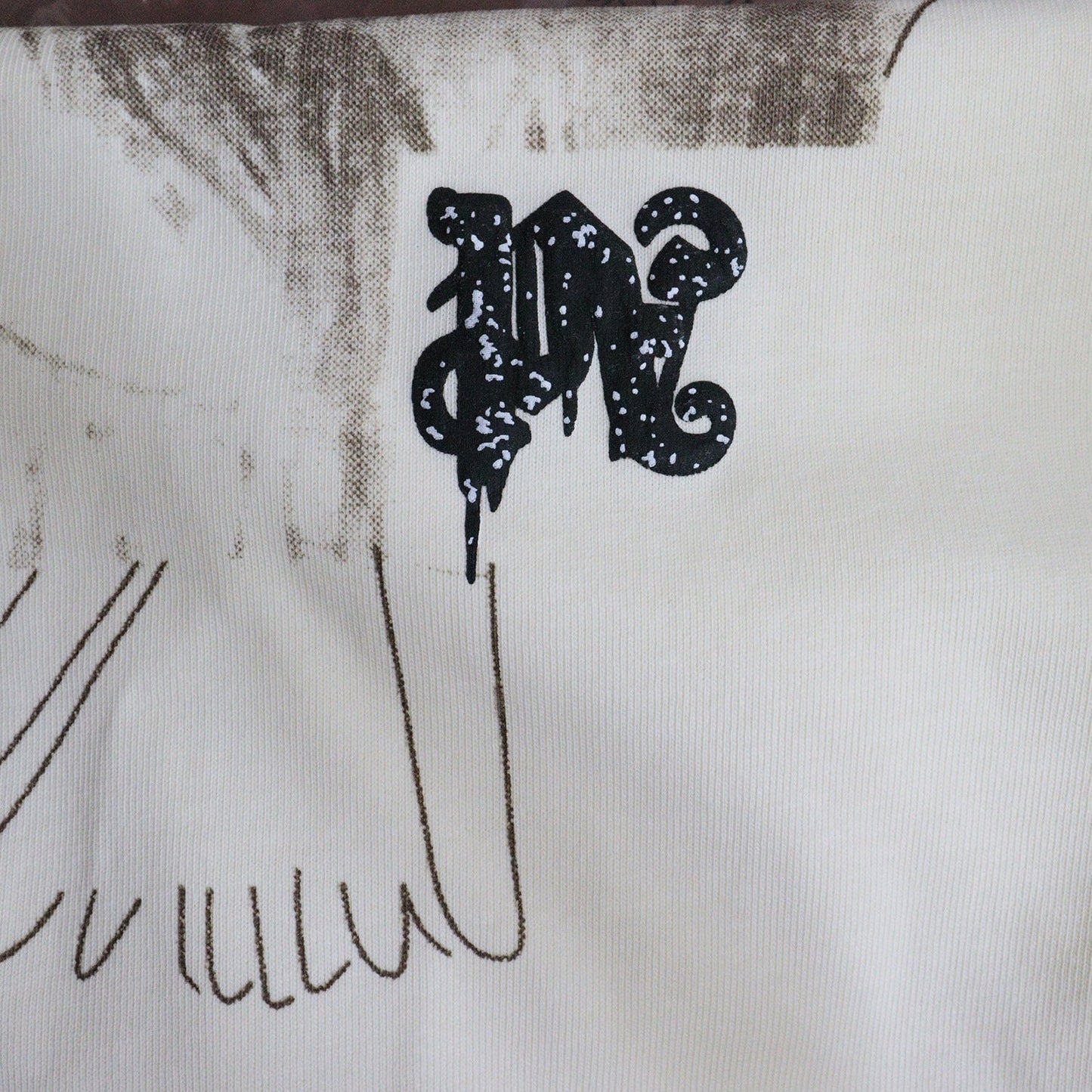Palm Angels T-Shirts Pigeon Flow Lacquer Letter Foam Short Sleeve T-Shirt