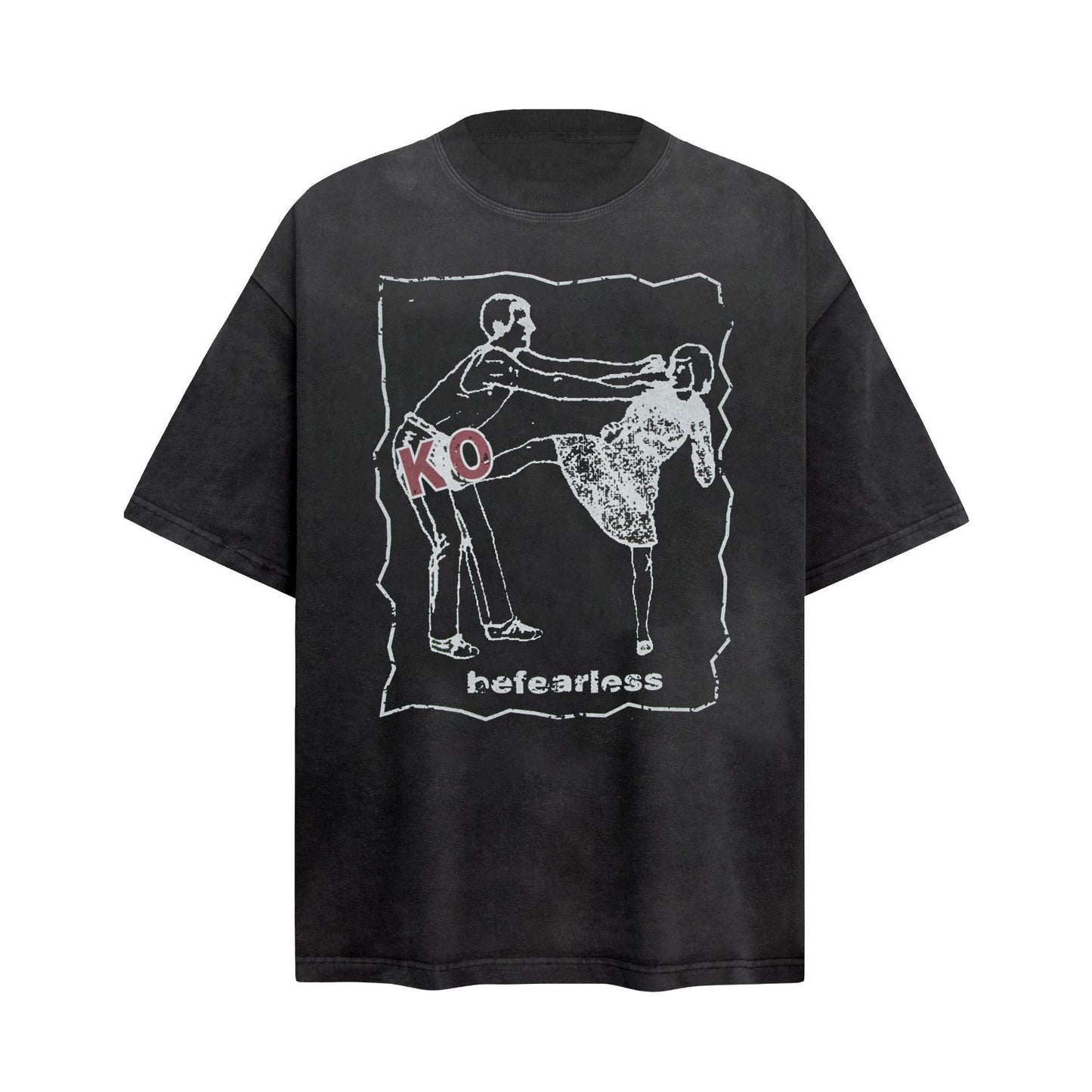 Unisex T-shirts 6110 Summer Painting Pattern Men's Loose Short Sleeve T-Shirt