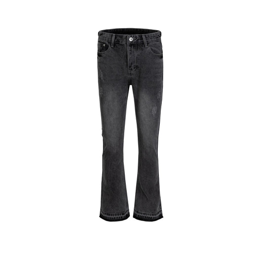 MIJKO Men's Vintage Pants MIJKO washed old micro-wide pants men's and women's jeans