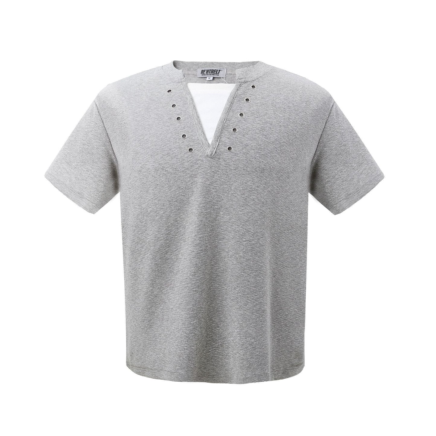 Unisex T-shirts Fake Two-piece Design Short and Wide T-shirts