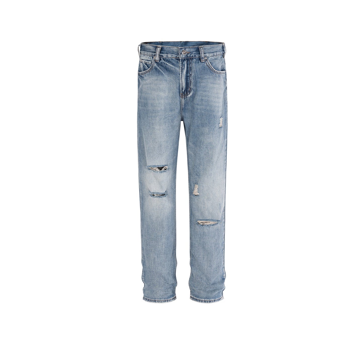 MIJKO Men's Vintage Pants MIJKO Men's Women's Slim Wash Trousers Ripped Jeans