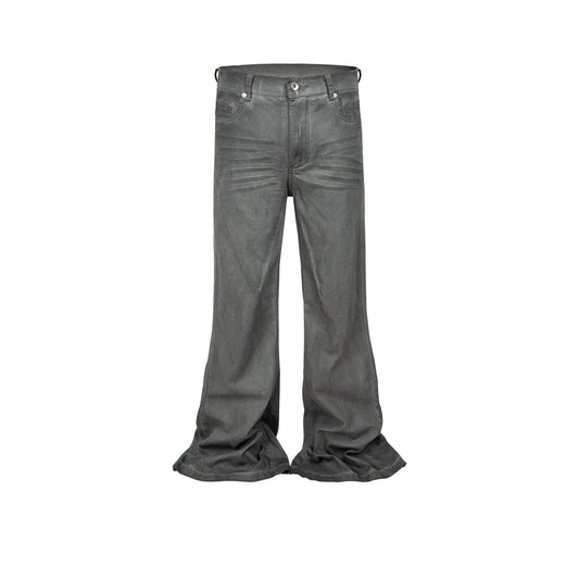 MIJKO Men Vintage Pants MIJKO Washed Slim Fit Old Micro-Flared Jeans