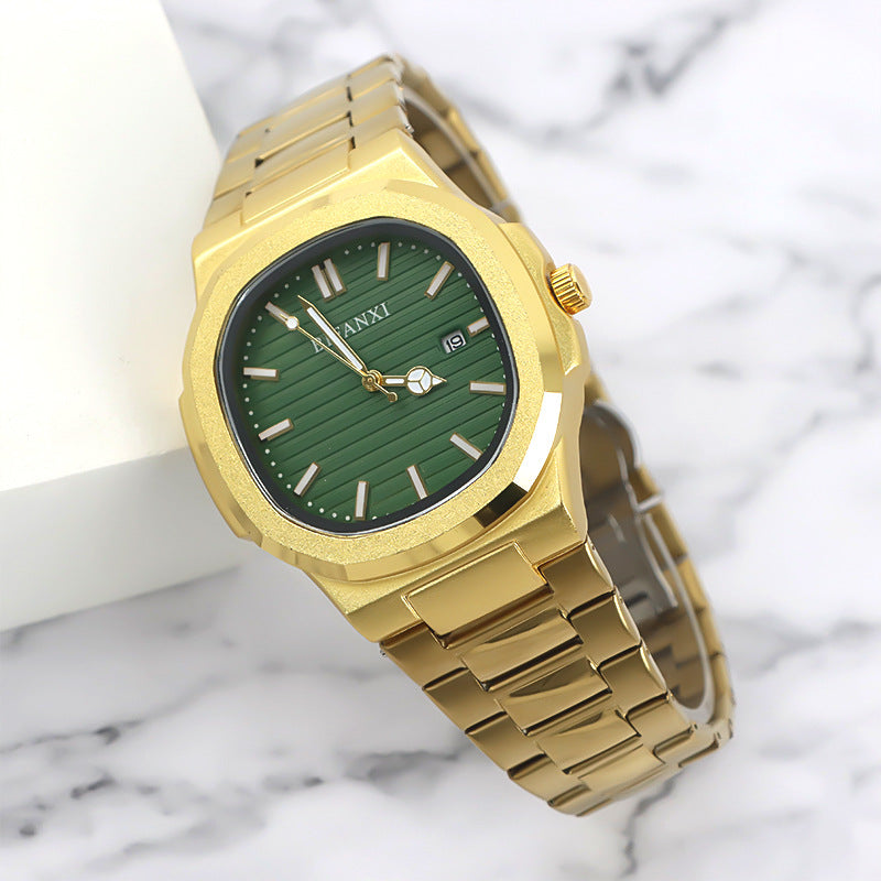 Men's Watches Steel Strap Quartz Watch Waterproof Butterfly Buckle Alloy Watch Watch