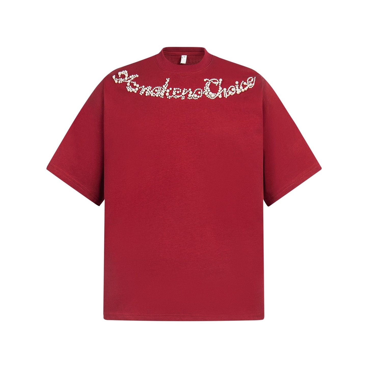 Unisex T-shirts Street Vintage Beaded Men's Loose Short Sleeve T-Shirt