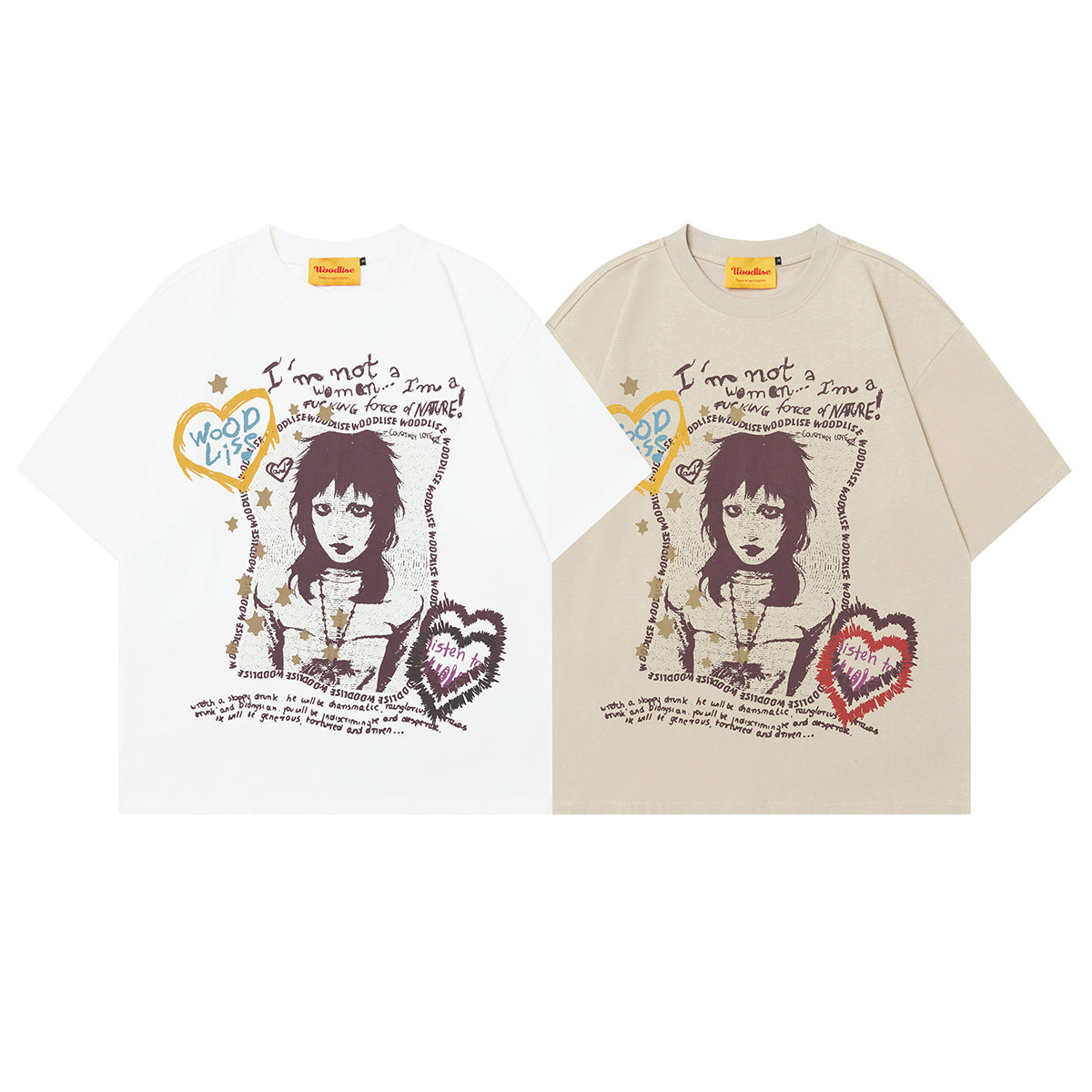 Unisex T-shirts Summer Hand Painted Character Men's Loose Short Sleeve T-Shirt