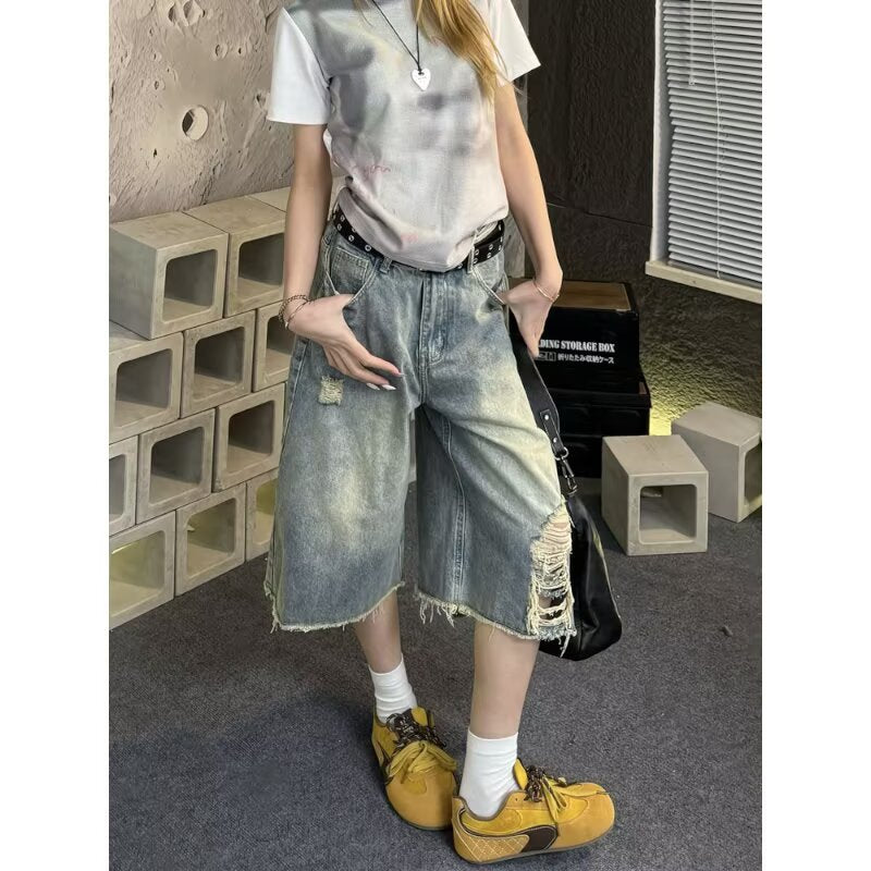 Women jeans retrosummerhigh waistloose