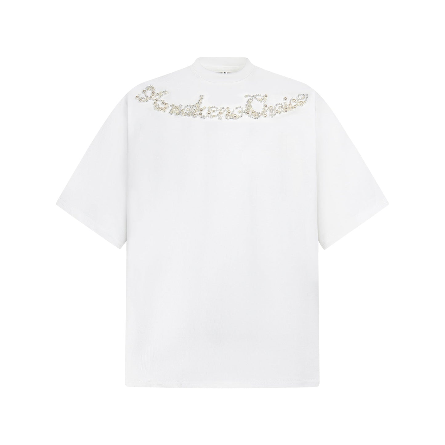 Unisex T-shirts Street Vintage Beaded Men's Loose Short Sleeve T-Shirt