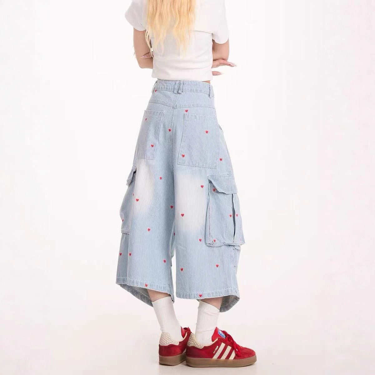 Women jeans jeans summer loose tooling shorts