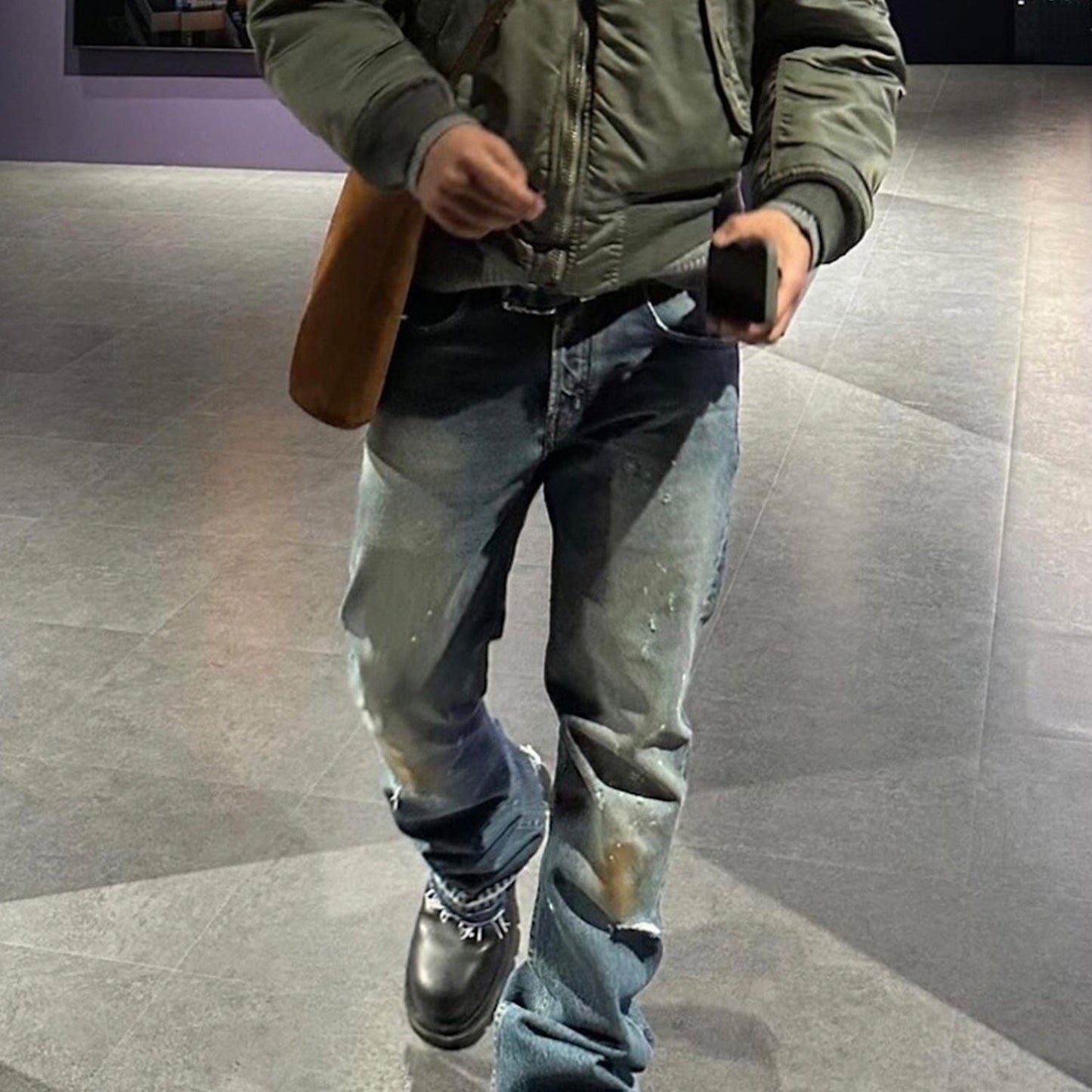 MIJKO Men's Vintage Pants MIJKO Men's and Women's Wide-footed Jeans