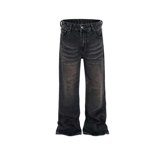 MIJKO Men's Vintage Pants MIJKO textured washed trousers men's and women's micro-pull jeans