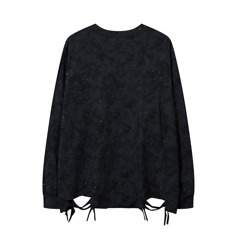 Unisex T-shirts Loose Ripped Versatile Long Sleeve T-Shirt