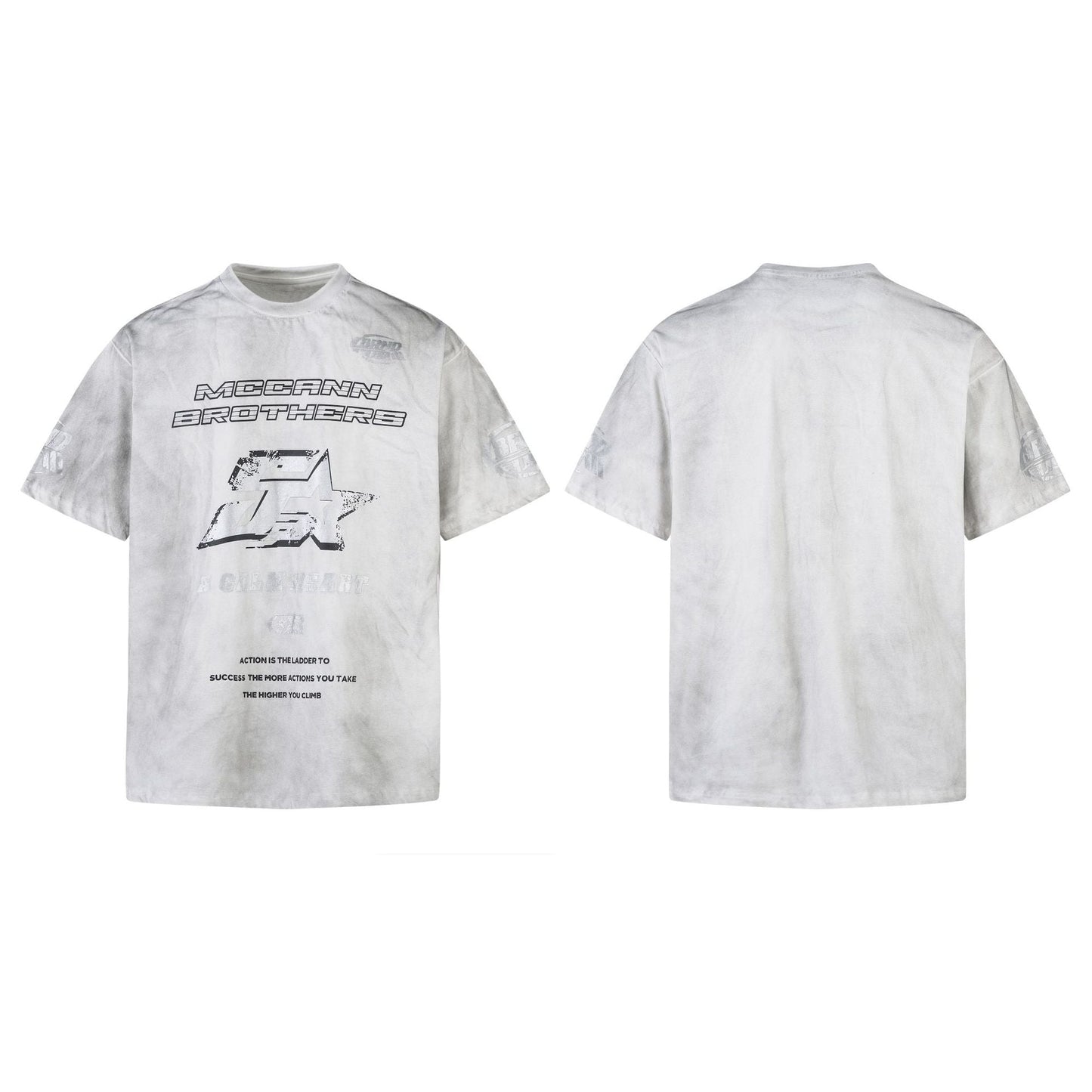 Unisex T-shirts Summer Washed Old Retro Men's Short Sleeve T-Shirts