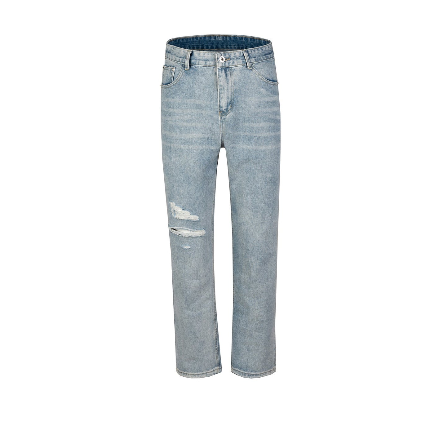 MIJKO Men's Vintage Pants MIJKO Zipper Pants Long Pants Men's and Women's Slim-Fit Jeans