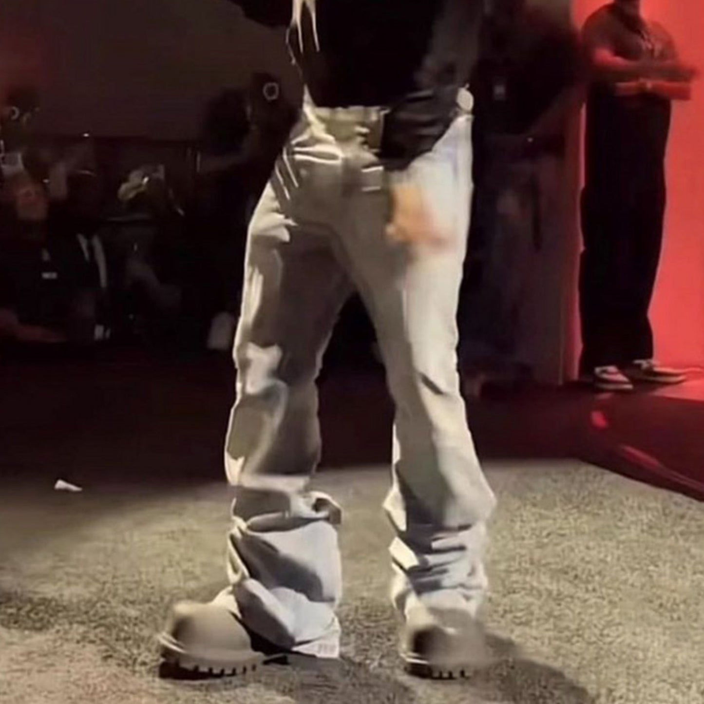 MIJKO Men Vintage Pants MIJKO High Street Trousers Washed Old Blue Jeans