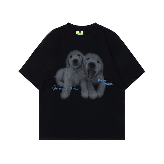 Unisex T-shirts Summer Dog Pattern Men's Short Sleeve T-Shirt