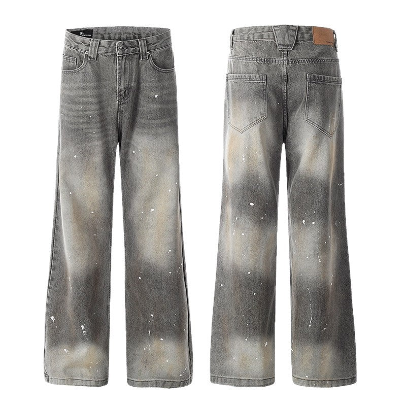Women jeans retro slightly flared loose