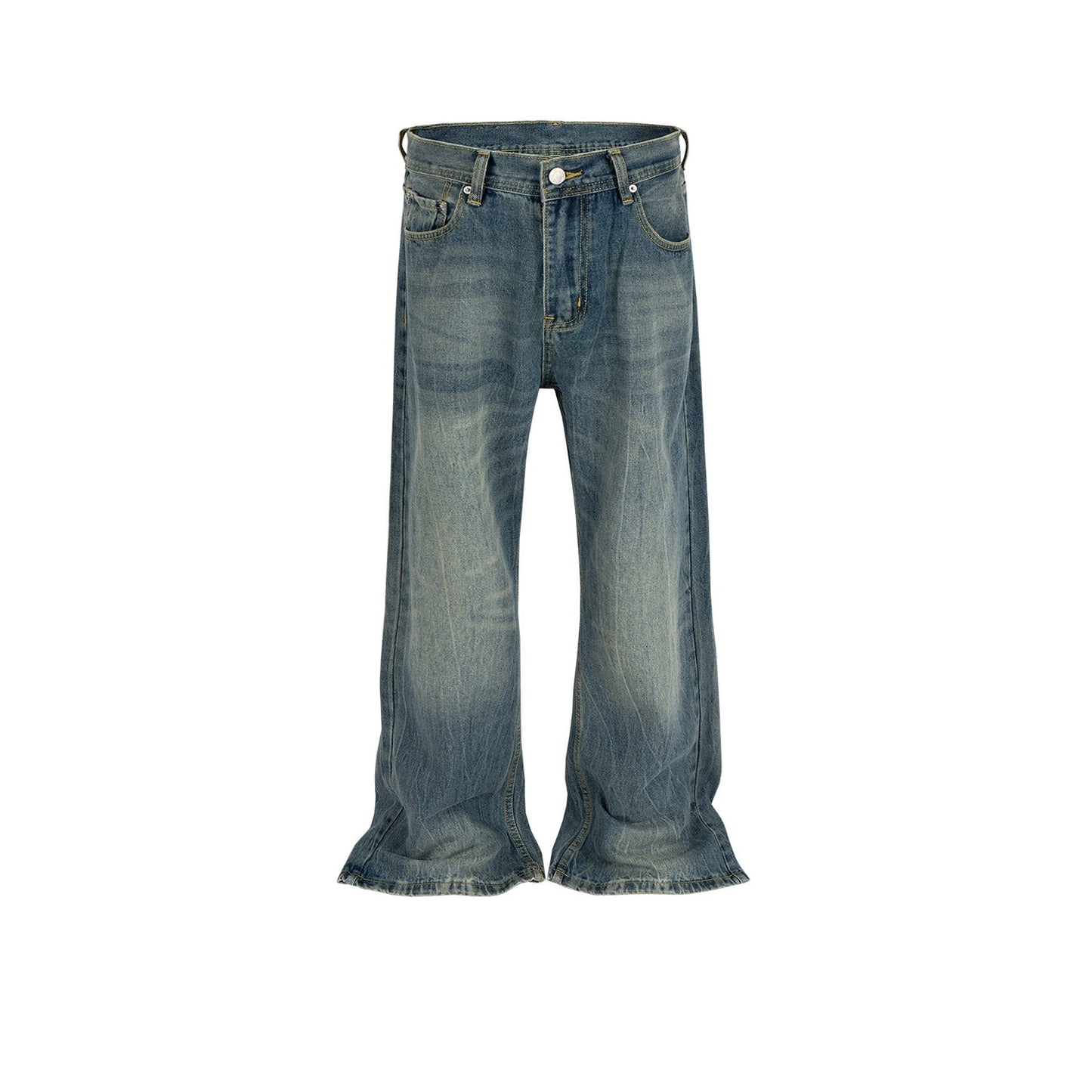 MIJKO Men's Vintage Pants MIJKO Men's Women's Washed Micro-wide Pants Jeans