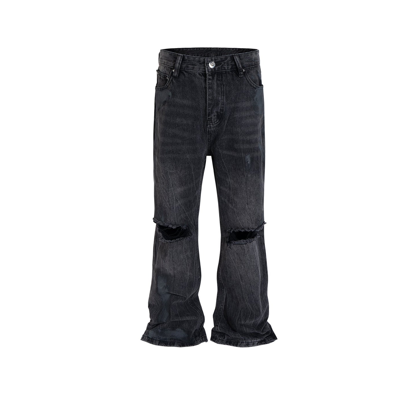 MIJKO Mens Vintage Pants Ripped Jeans