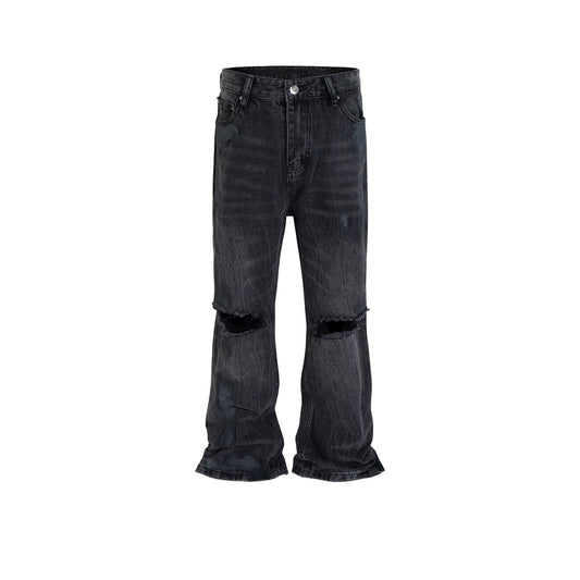 MIJKO Mens Vintage Pants Ripped Jeans