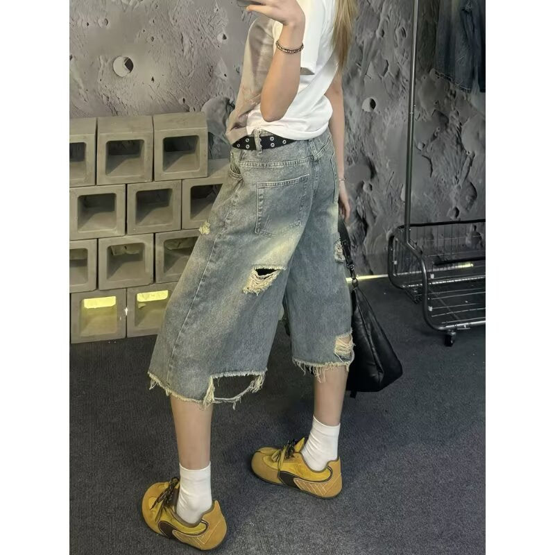 Women jeans retrosummerhigh waistloose