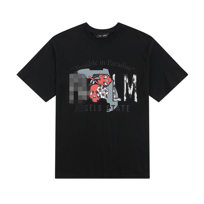 Palm Angels T Shirts Skull Letter Print Short Sleeve T-Shirt