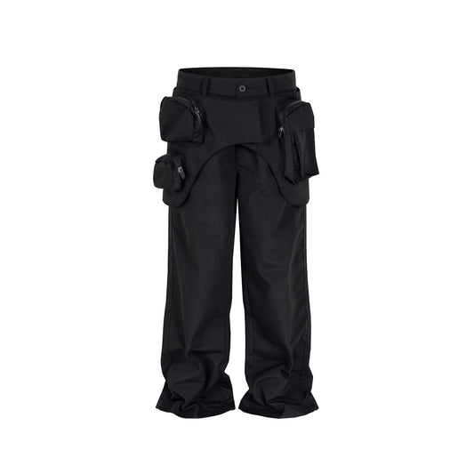 MIJKO Men's Vintage Pants MIJKO Men's Women's Straight Wide Feet Waterproof Zipper Casual Pants