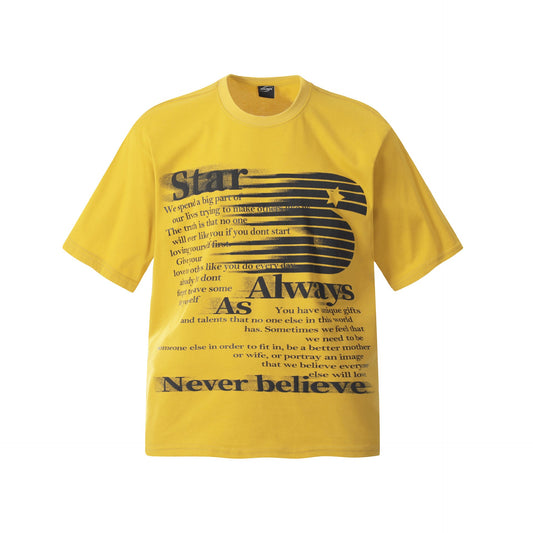 Unisex T-shirts Summer Letter Men's Loose Crew Neck Short Sleeve T-Shirt