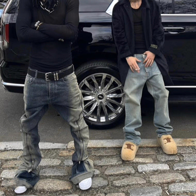 MIJKO Men's Vintage Pants MIJKO Men's Women's Contrast Trousers RICK Jeans